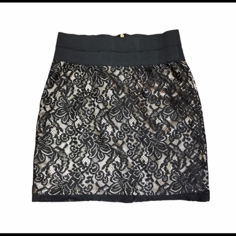 Windsor Black Lace Straight Line Skirt